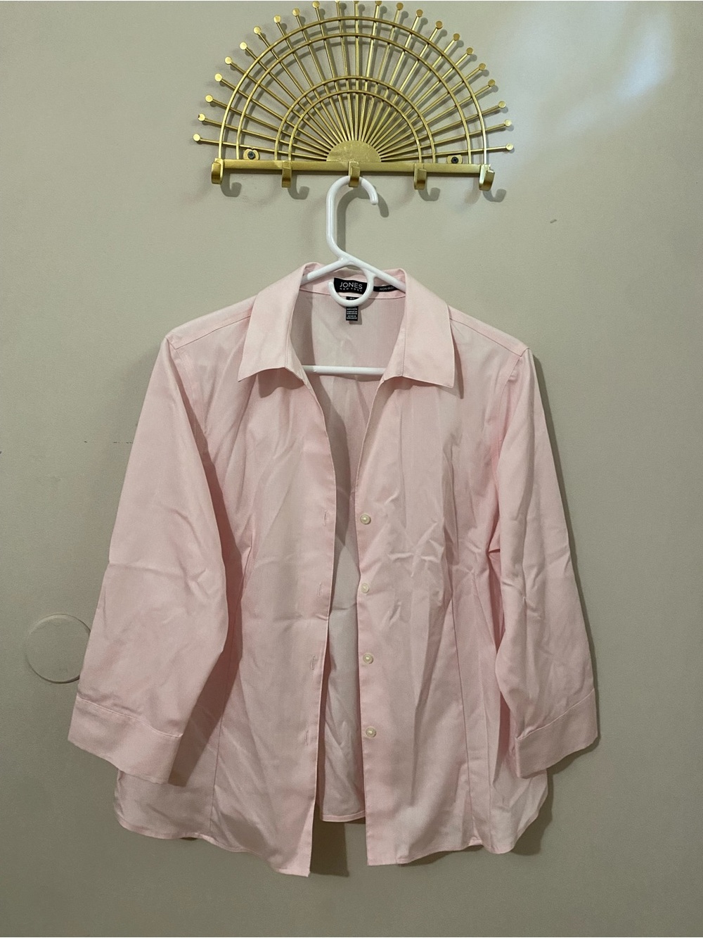 Jones New York Pale Pink Button-Down Shirt